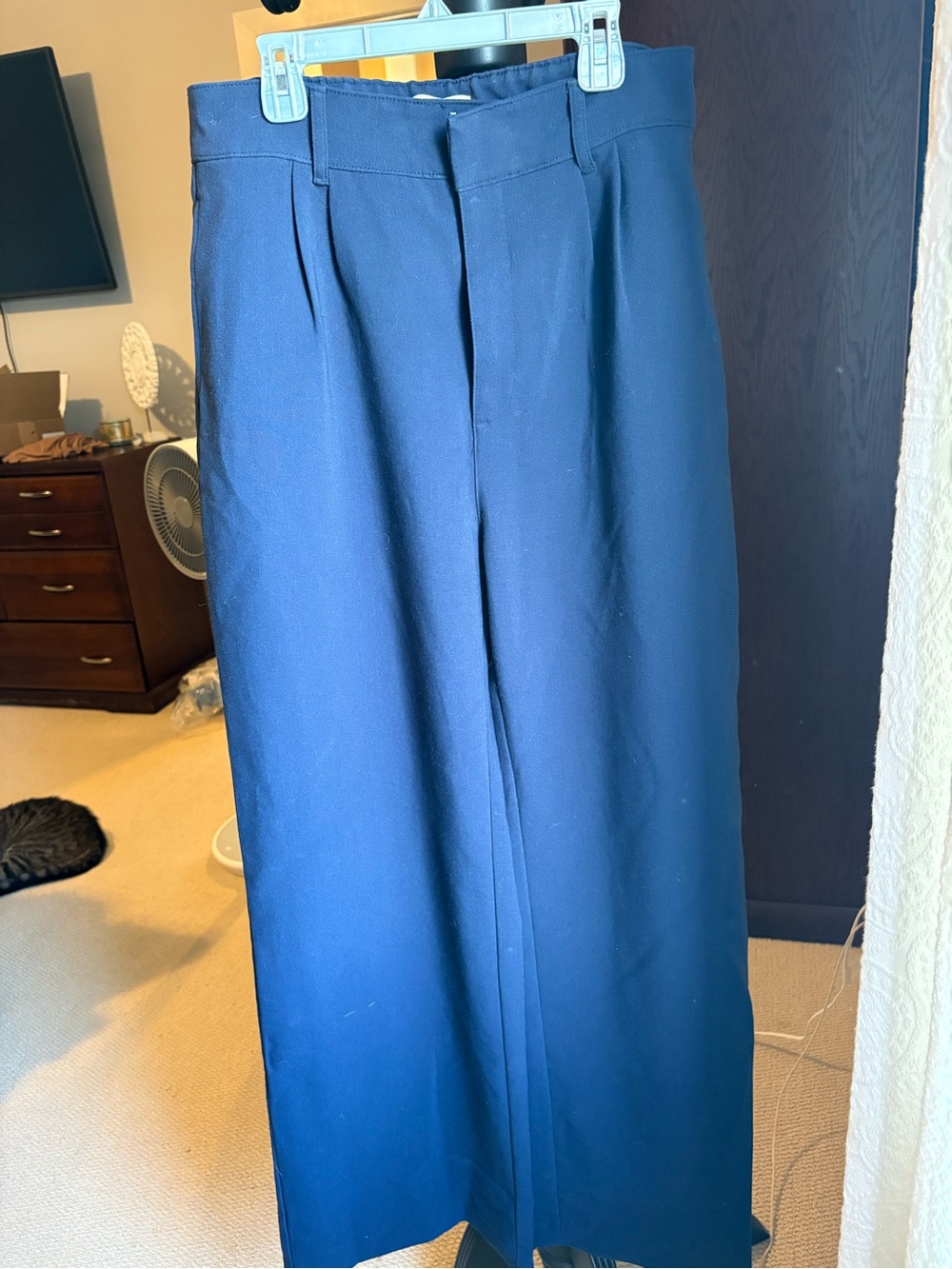 Abercrombie & Fitch Navy Wide-Leg Trousers